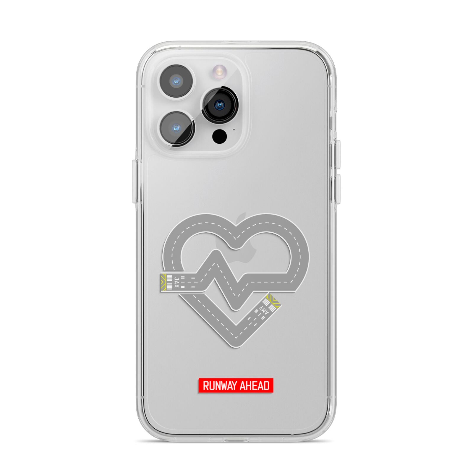 Runway Love Heart iPhone 14 Pro Max Clear Tough Case Silver