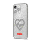 Runway Love Heart iPhone 14 Pro Max Glitter Tough Case Silver Angled Image