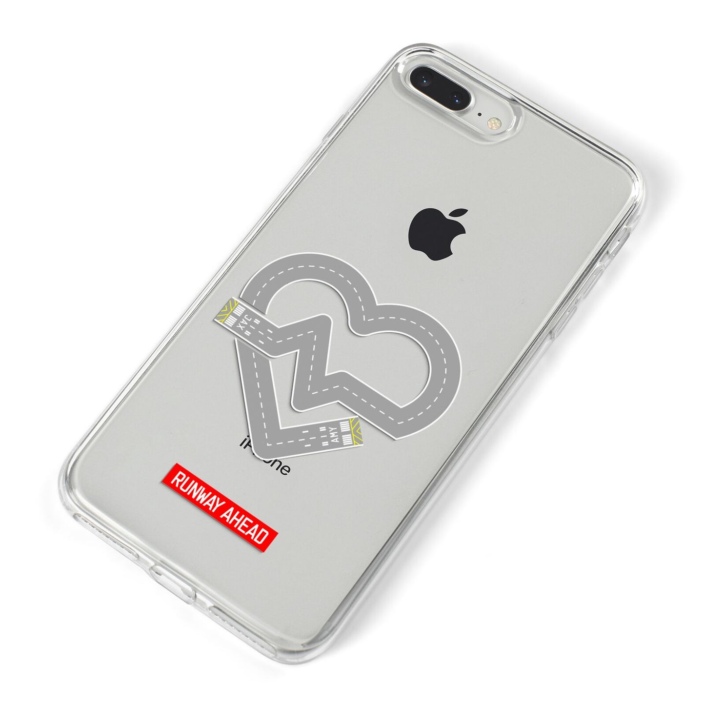Runway Love Heart iPhone 8 Plus Bumper Case on Silver iPhone Alternative Image
