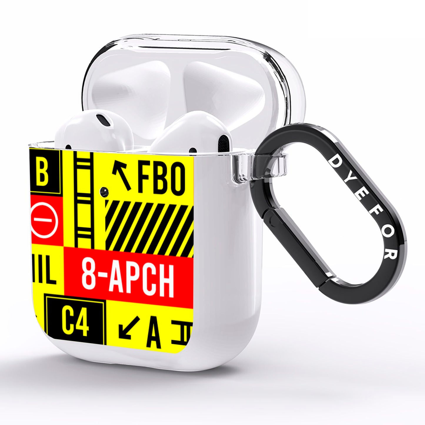 Runway Signs AirPods Clear Case Side Image