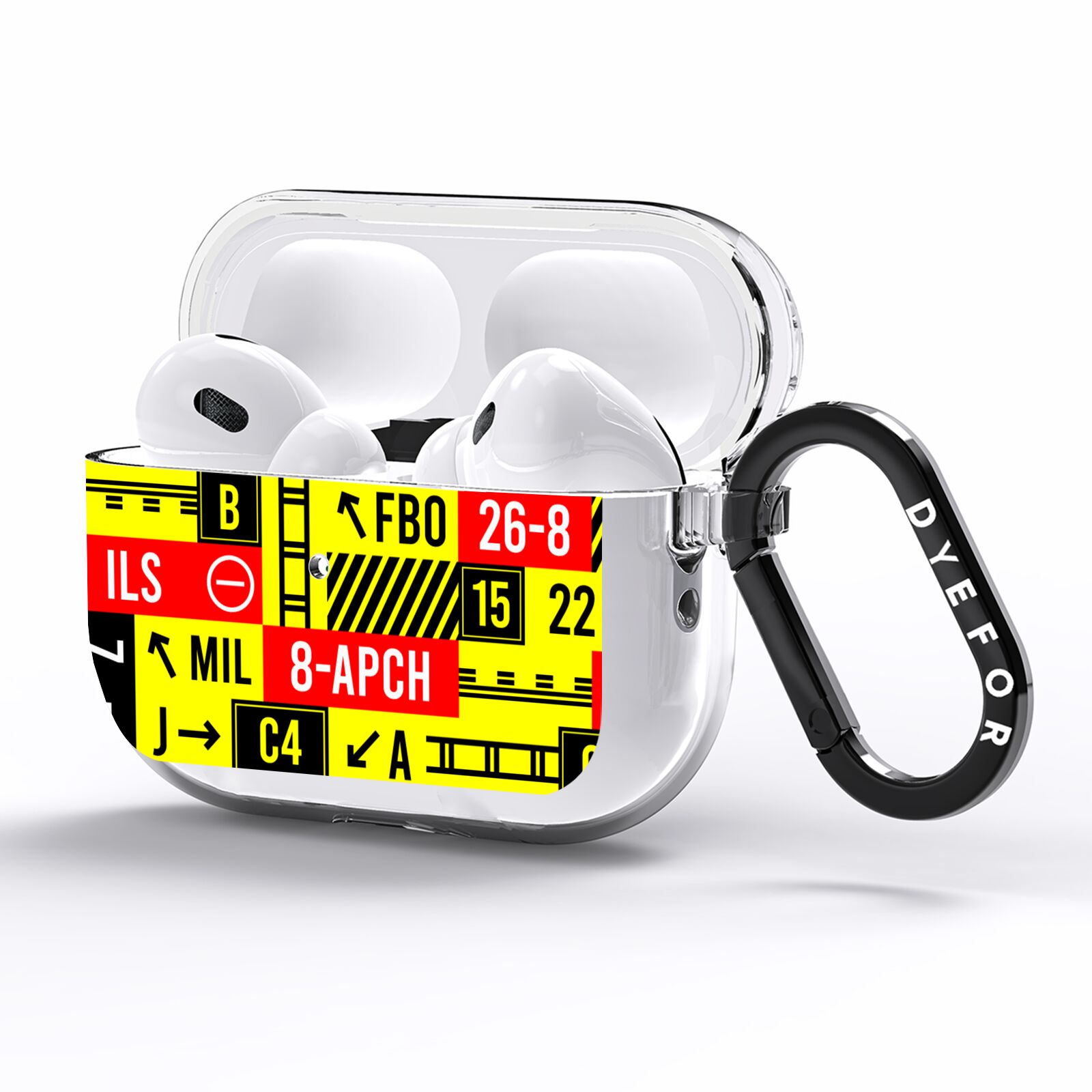 Runway Signs AirPods Pro Clear Case Side Image