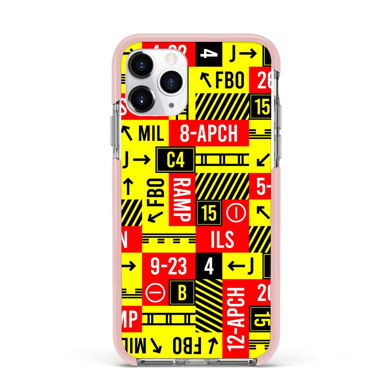 Runway Signs Apple iPhone 11 Pro in Silver with Pink Impact Case