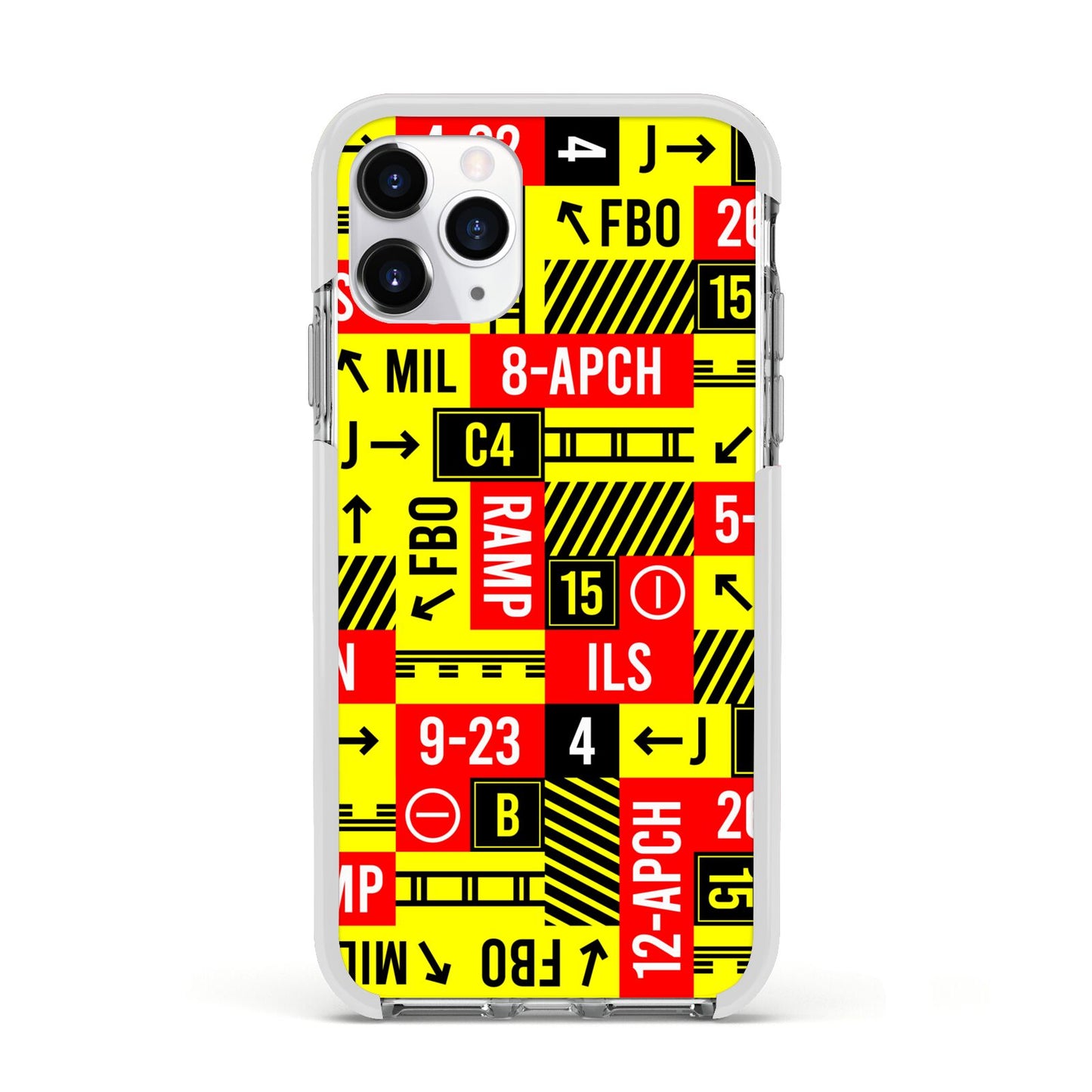 Runway Signs Apple iPhone 11 Pro in Silver with White Impact Case