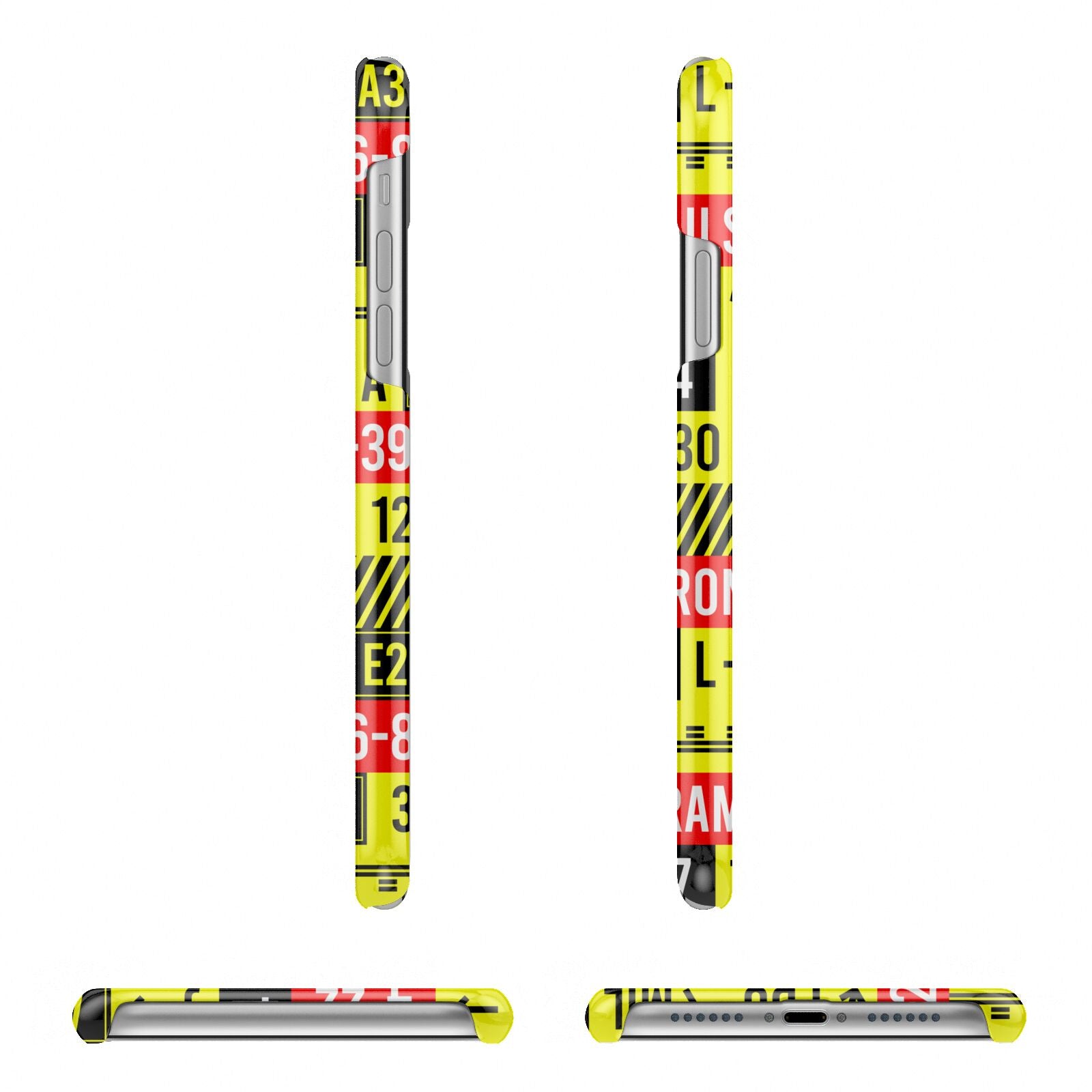 Runway Signs Apple iPhone XR 3D Wrap Snap Case Angled Images on White Phone