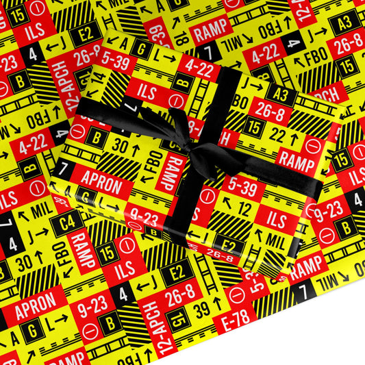 Runway Signs Custom Wrapping Paper
