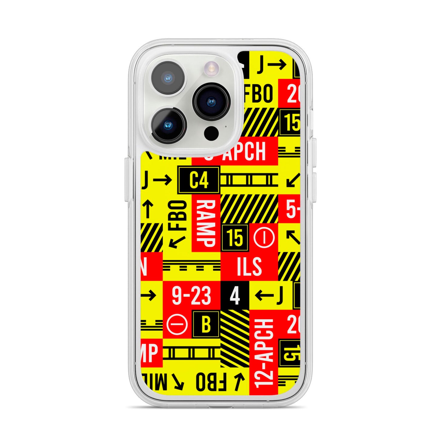 Runway Signs iPhone 14 Pro Clear Tough Case Silver