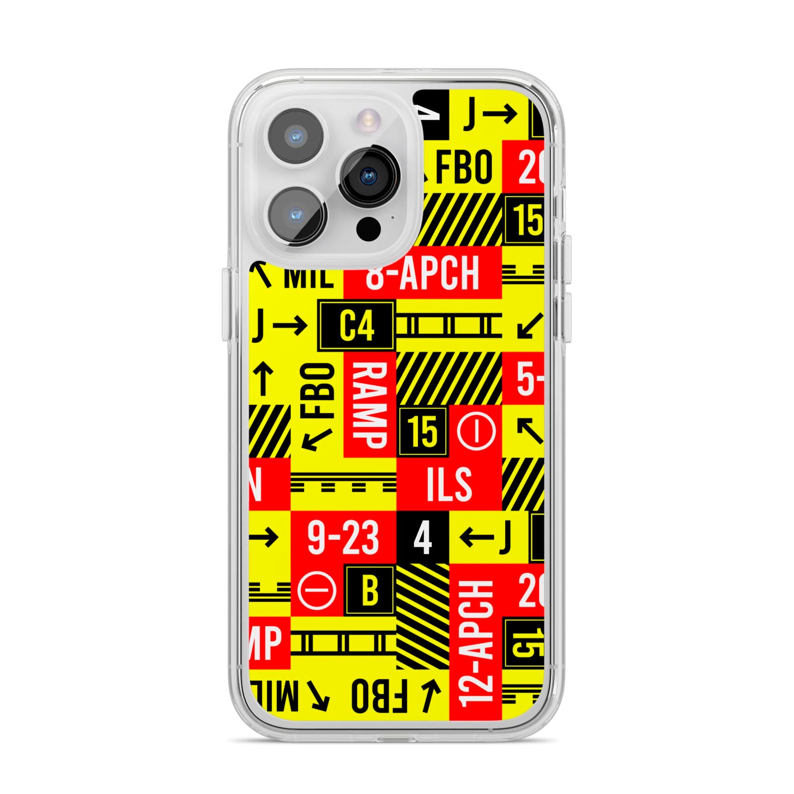 Runway Signs iPhone 14 Pro Max Clear Tough Case Silver