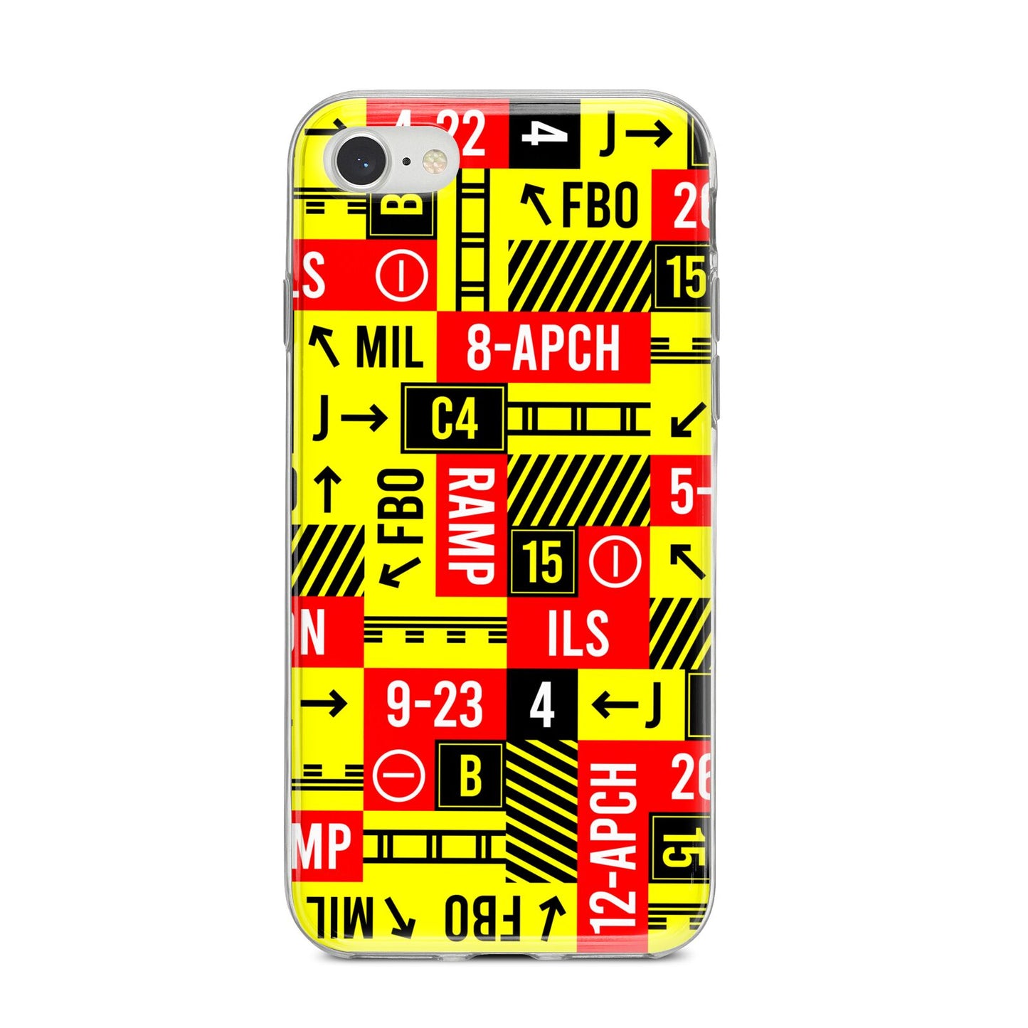 Runway Signs iPhone 8 Bumper Case on Silver iPhone