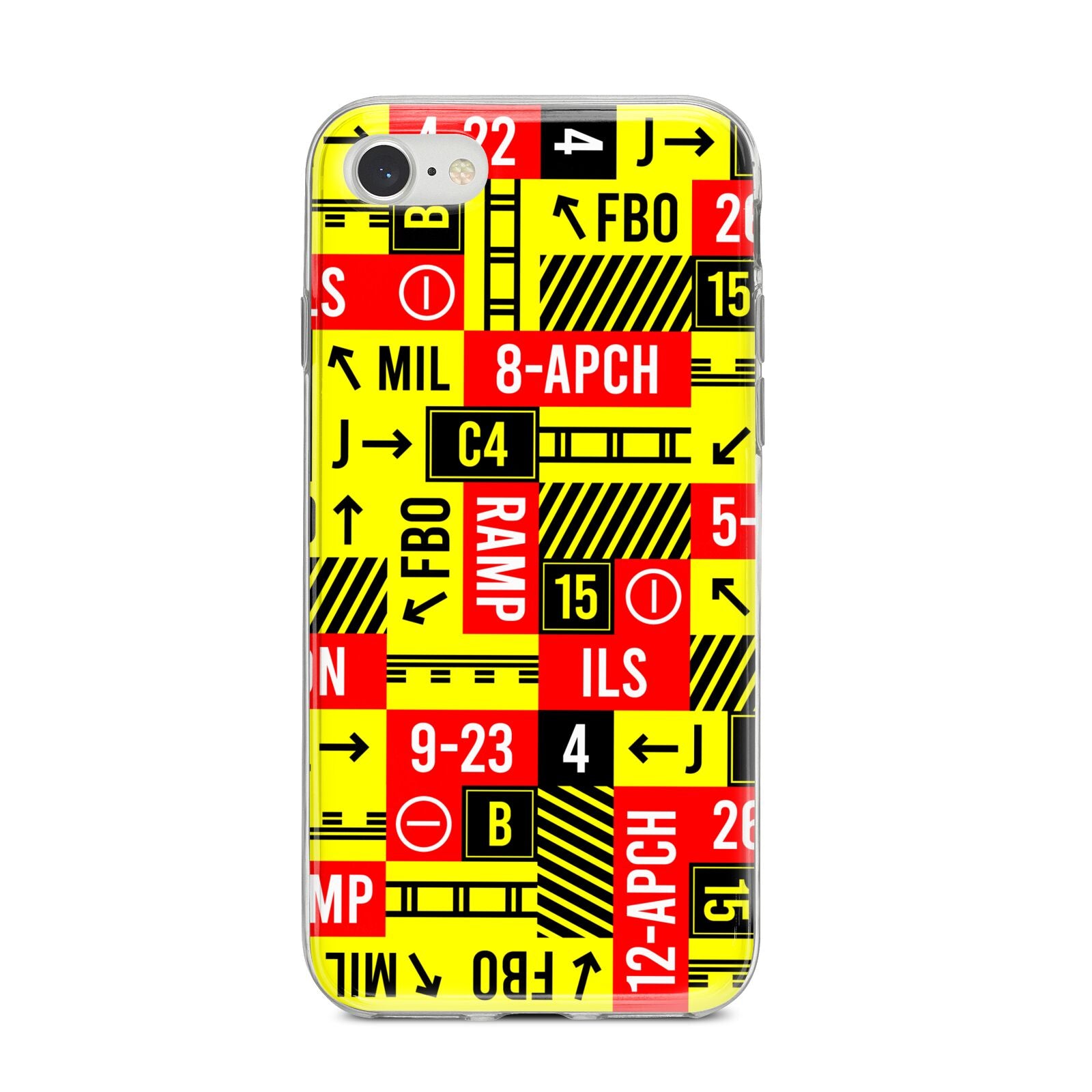 Runway Signs iPhone 8 Bumper Case on Silver iPhone