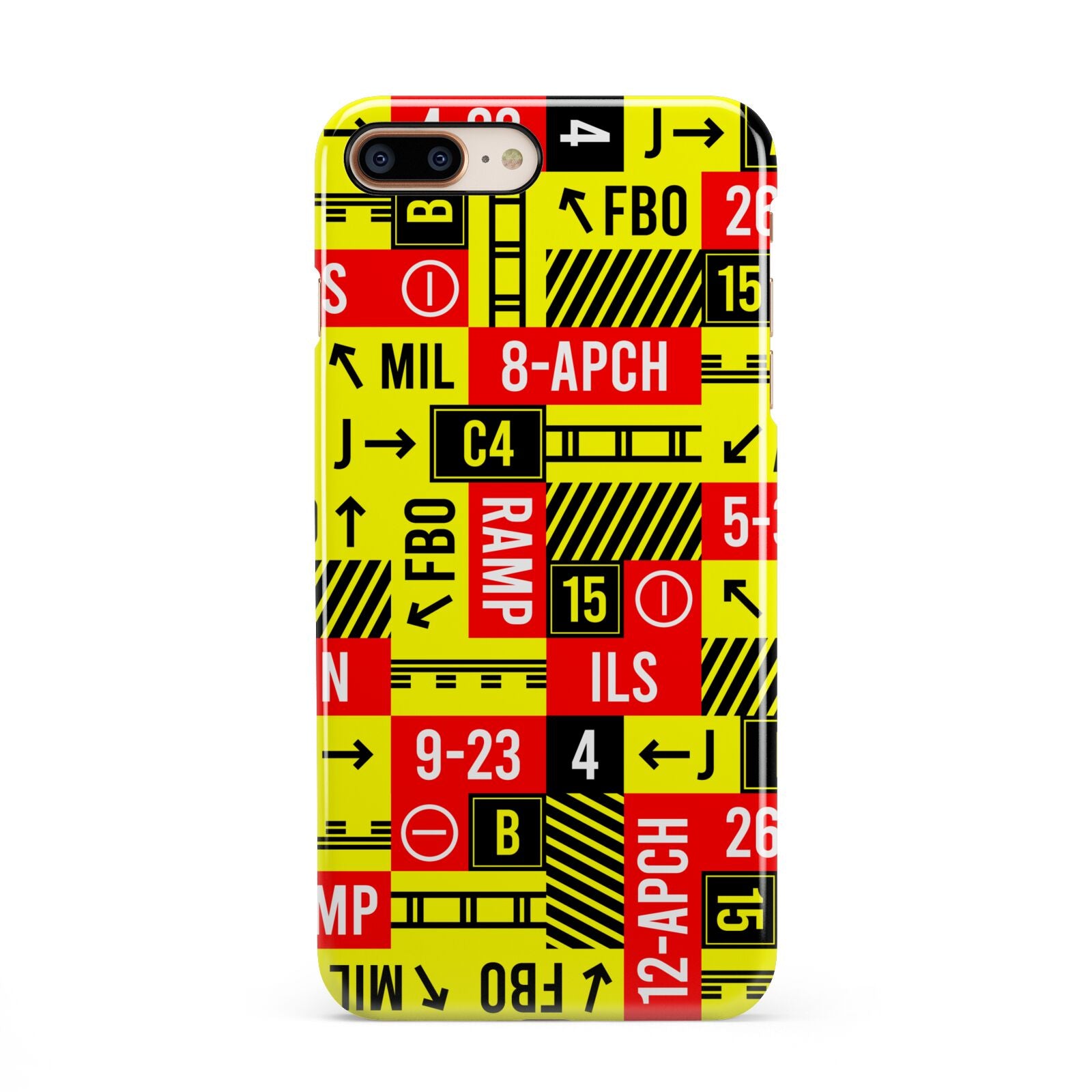 Runway Signs iPhone 8 Plus 3D Snap Case on Gold Phone