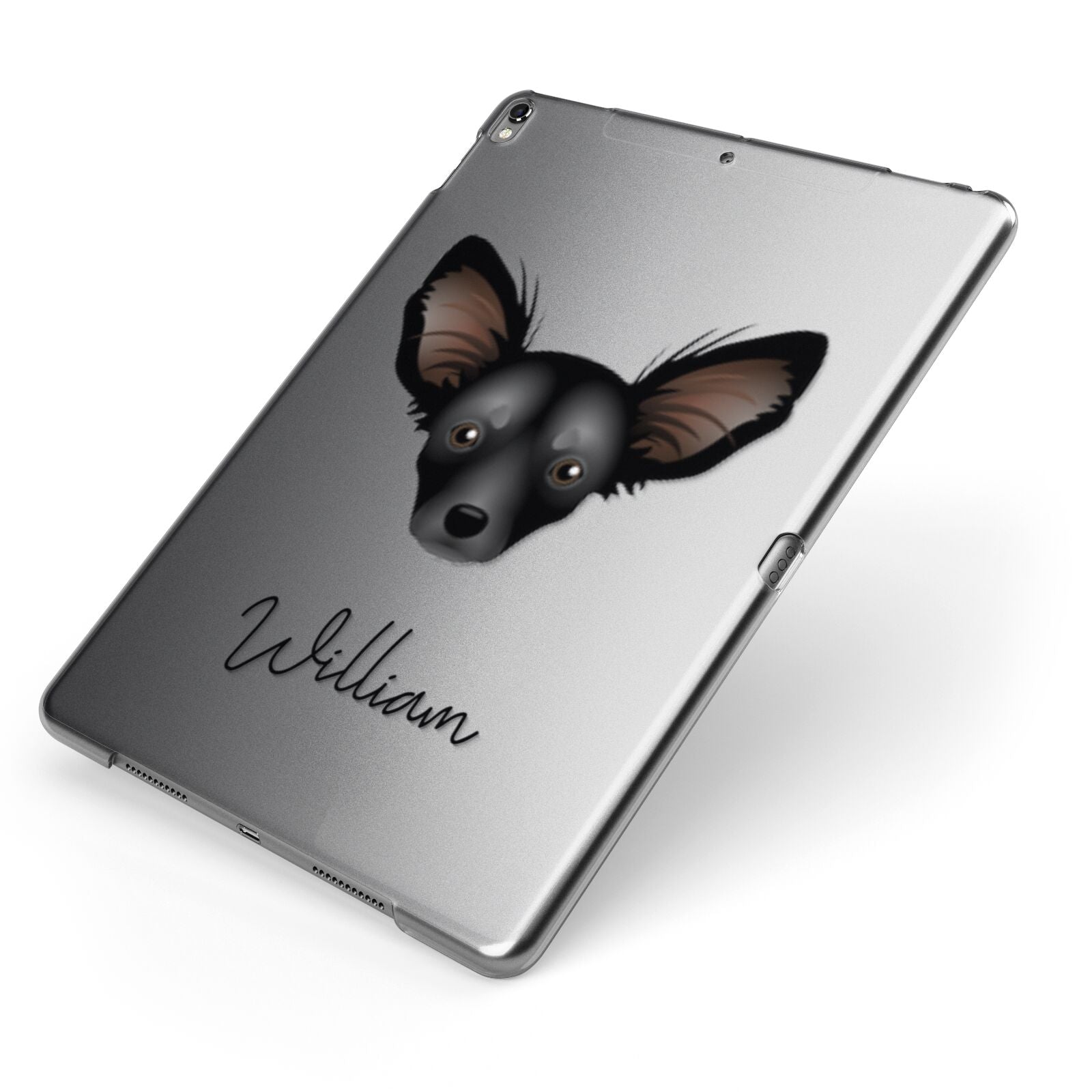 Russian Toy Personalised Apple iPad Case on Grey iPad Side View