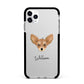 Russian Toy Personalised Apple iPhone 11 Pro Max in Silver with Black Impact Case