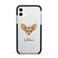 Russian Toy Personalised Apple iPhone 11 in White with Black Impact Case