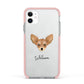 Russian Toy Personalised Apple iPhone 11 in White with Pink Impact Case