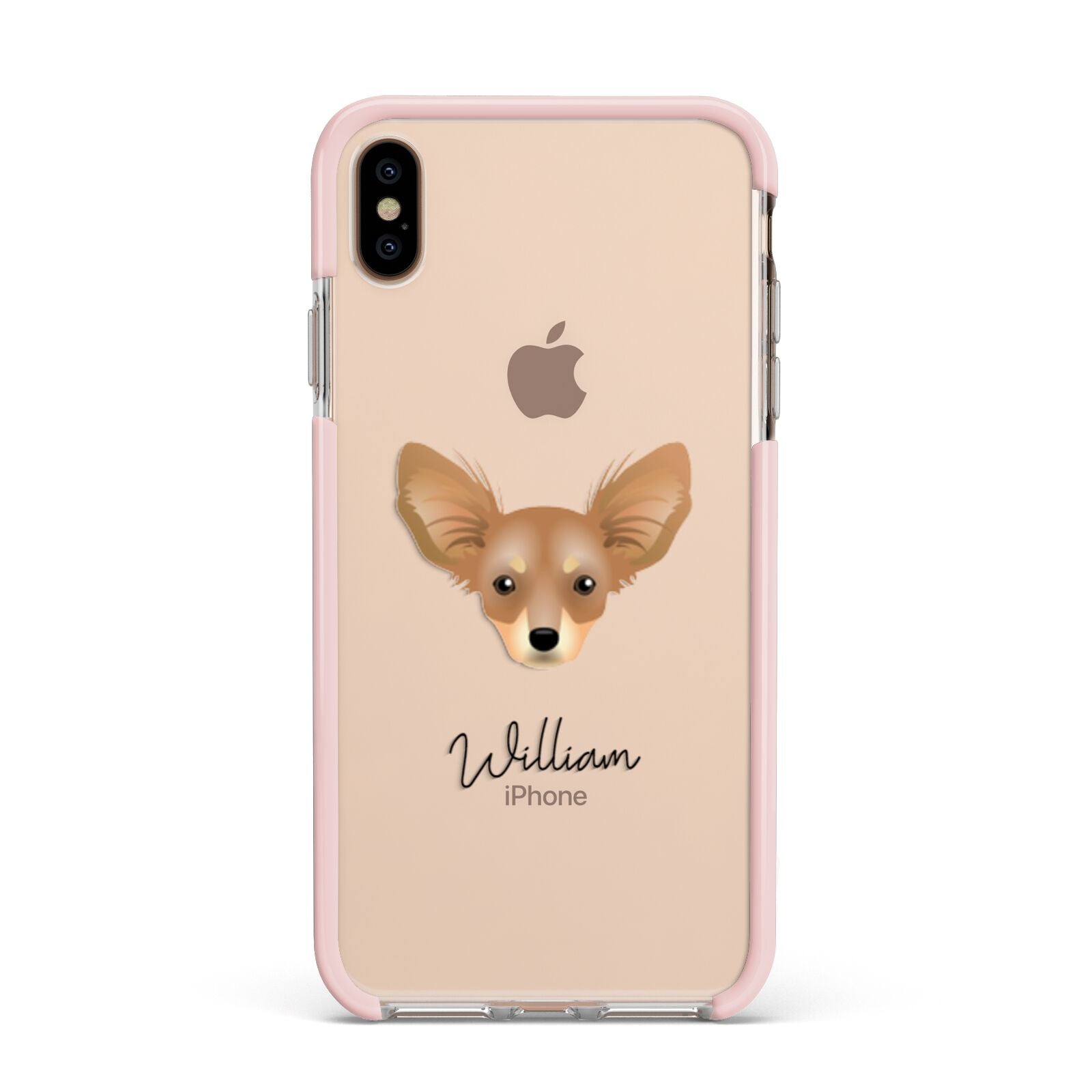 Russian Toy Personalised Apple iPhone Xs Max Impact Case Pink Edge on Gold Phone