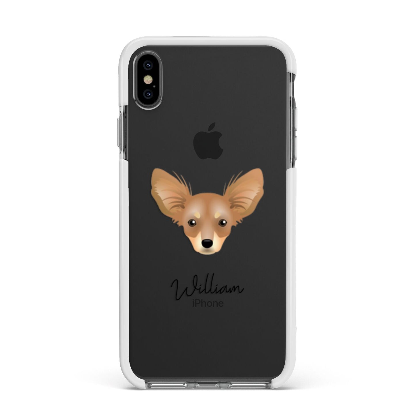 Russian Toy Personalised Apple iPhone Xs Max Impact Case White Edge on Black Phone