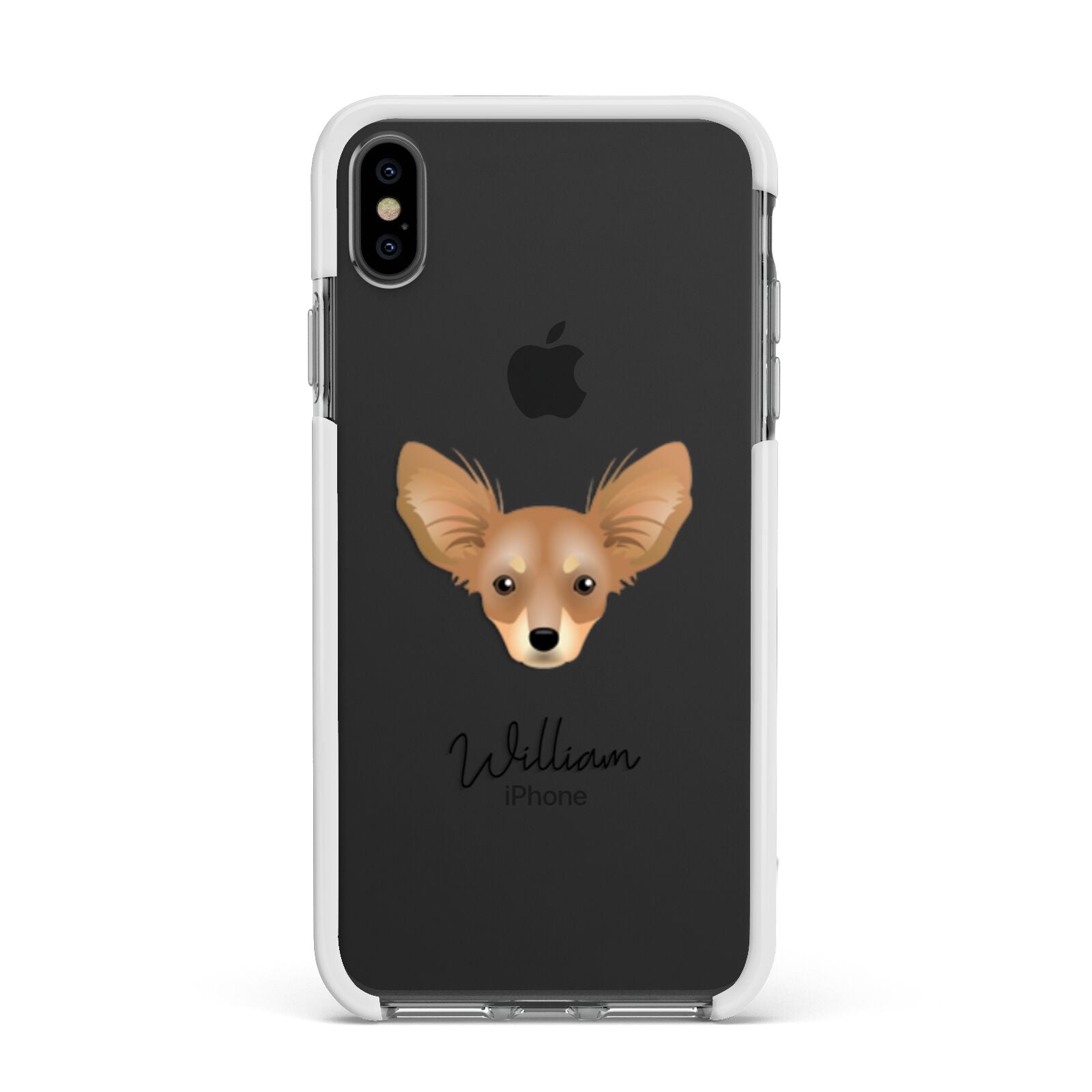 Russian Toy Personalised Apple iPhone Xs Max Impact Case White Edge on Black Phone