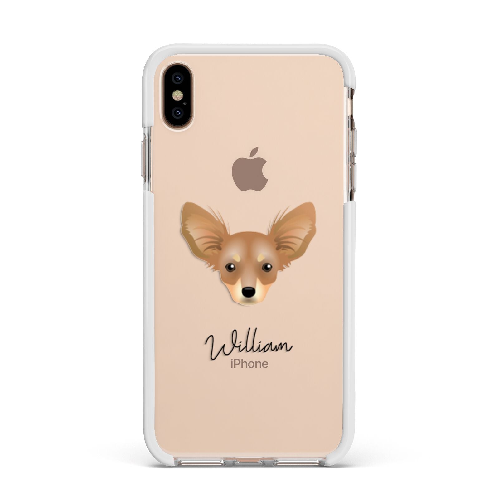 Russian Toy Personalised Apple iPhone Xs Max Impact Case White Edge on Gold Phone