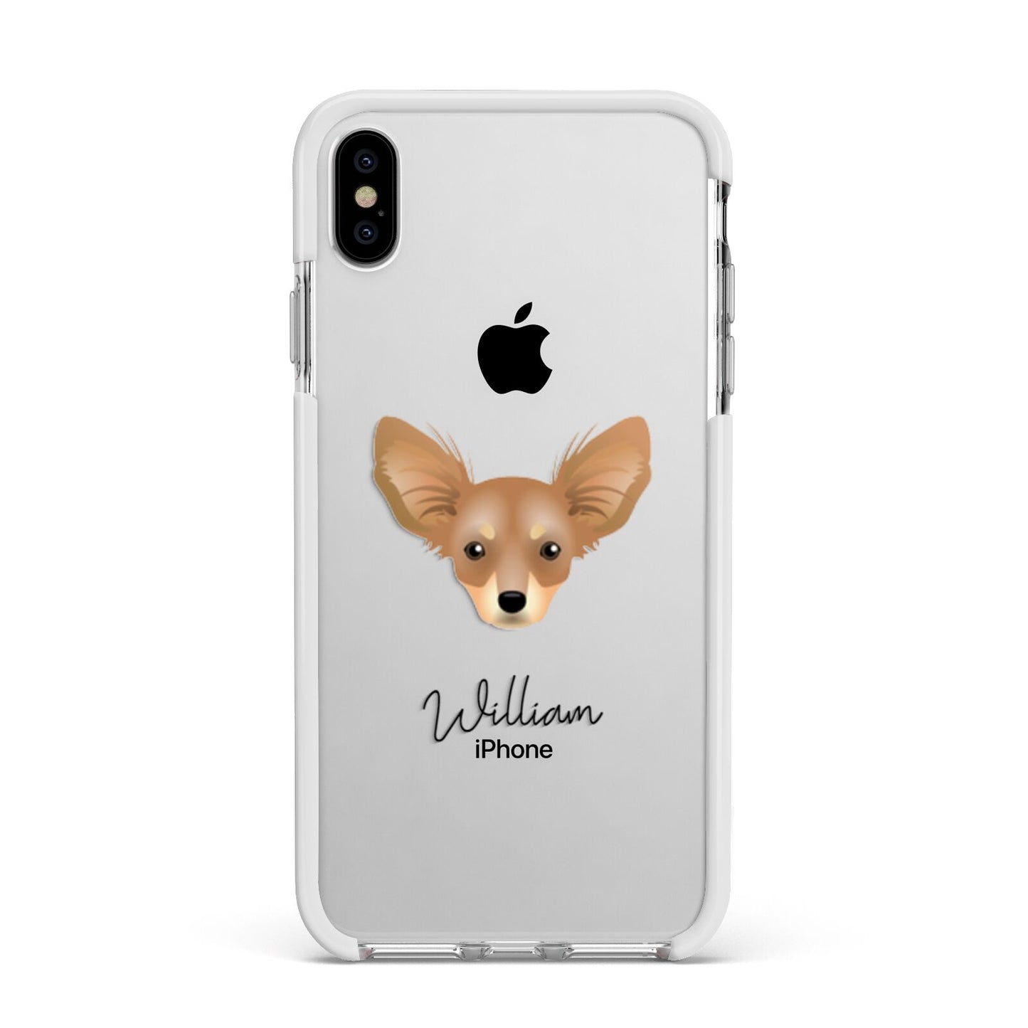 Russian Toy Personalised Apple iPhone Xs Max Impact Case White Edge on Silver Phone