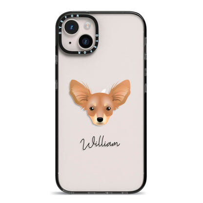Russian Toy Personalised iPhone 14 Plus Black Impact Case on Silver phone