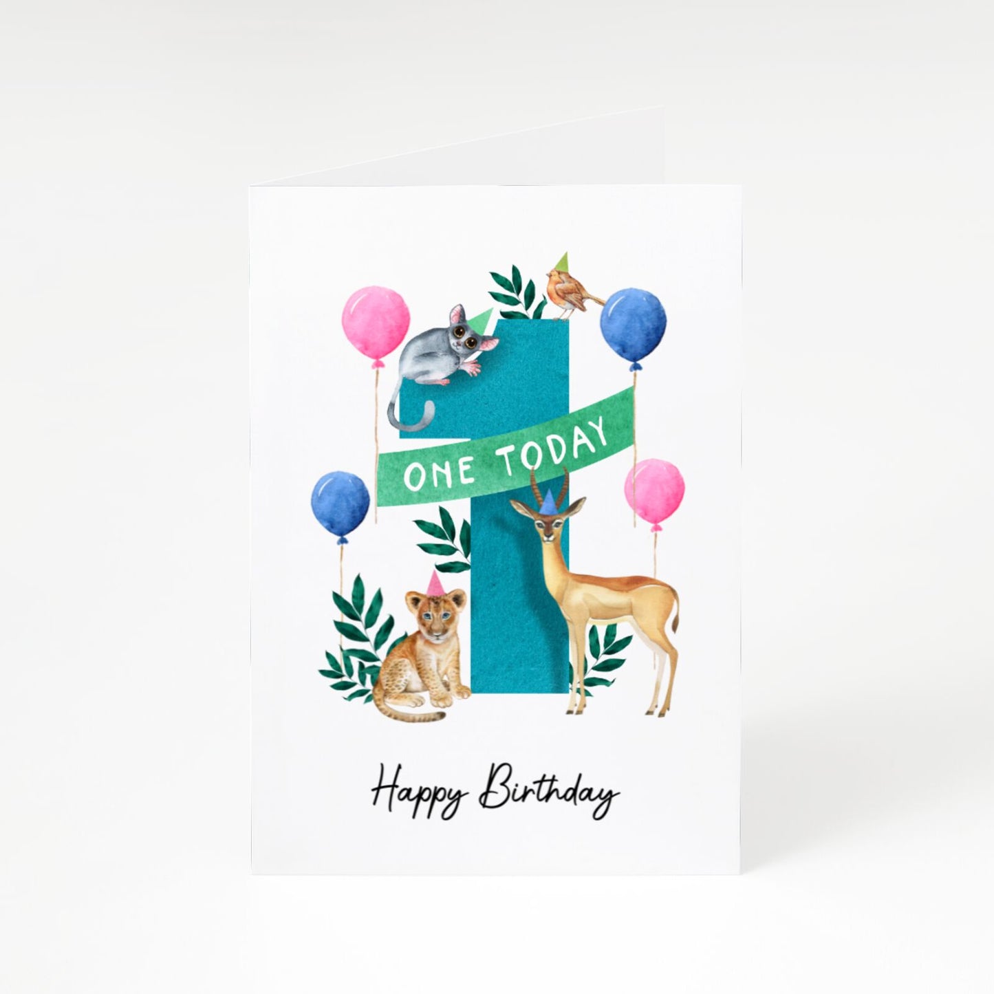 Safari 2th Birthday A5 Greetings Card