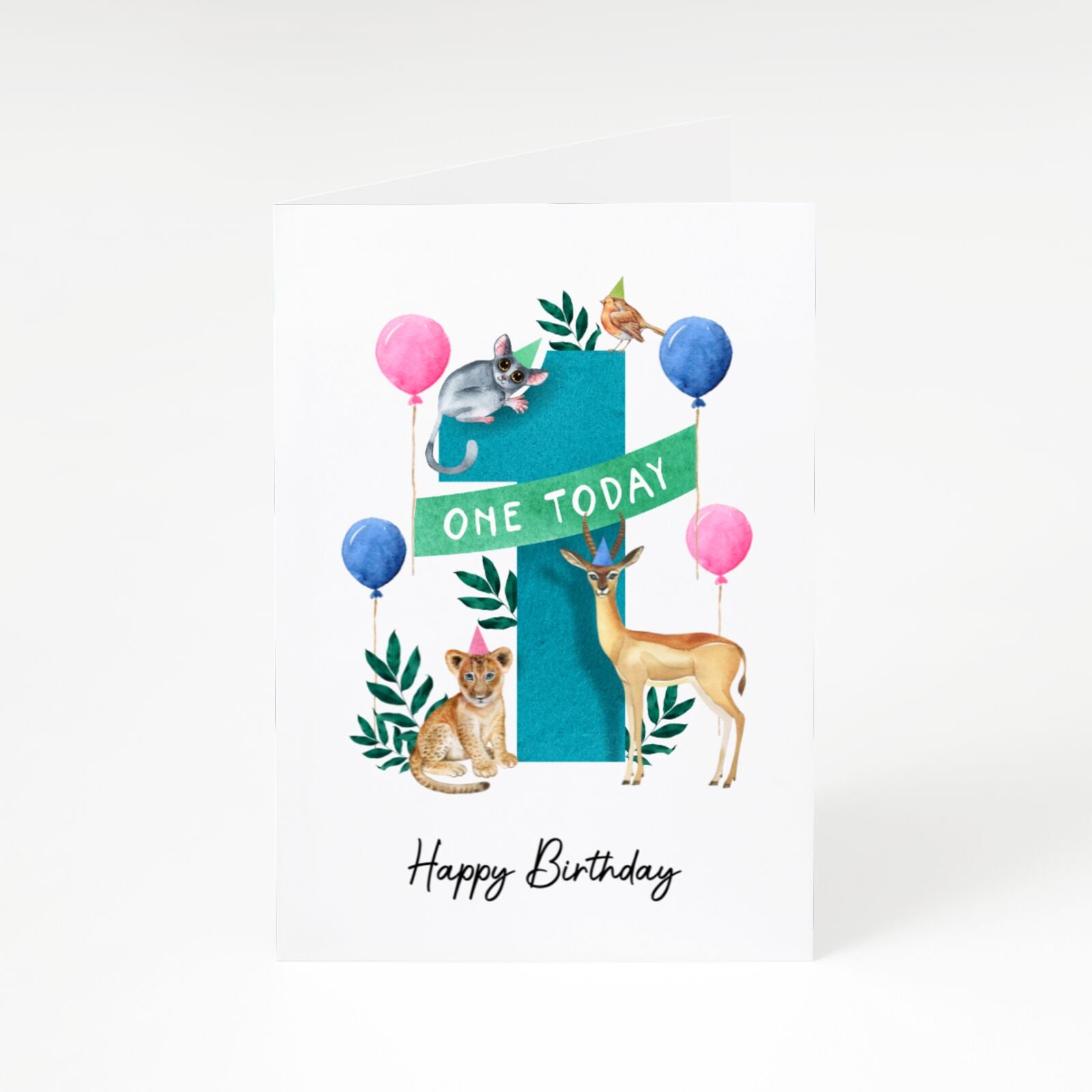 Safari 2th Birthday A5 Greetings Card