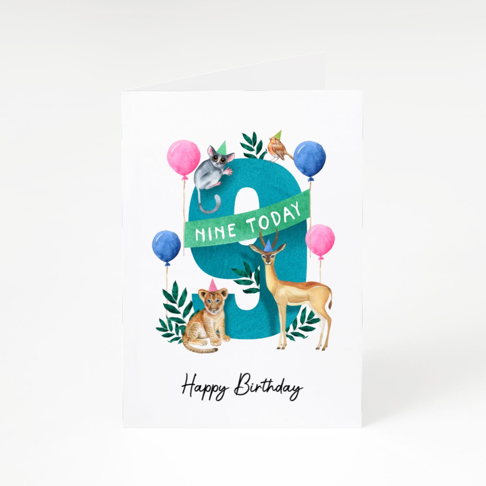 Safari 9th Birthday A5 Greetings Card
