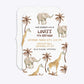 Safari Personalised Happy Birthday Bracket Invitation Glitter Front and Back Image