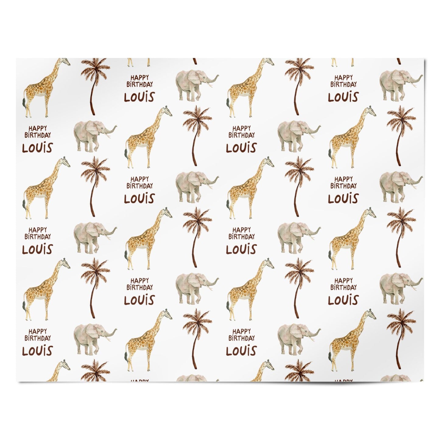 Safari Personalised Happy Birthday Personalised Wrapping Paper Alternative