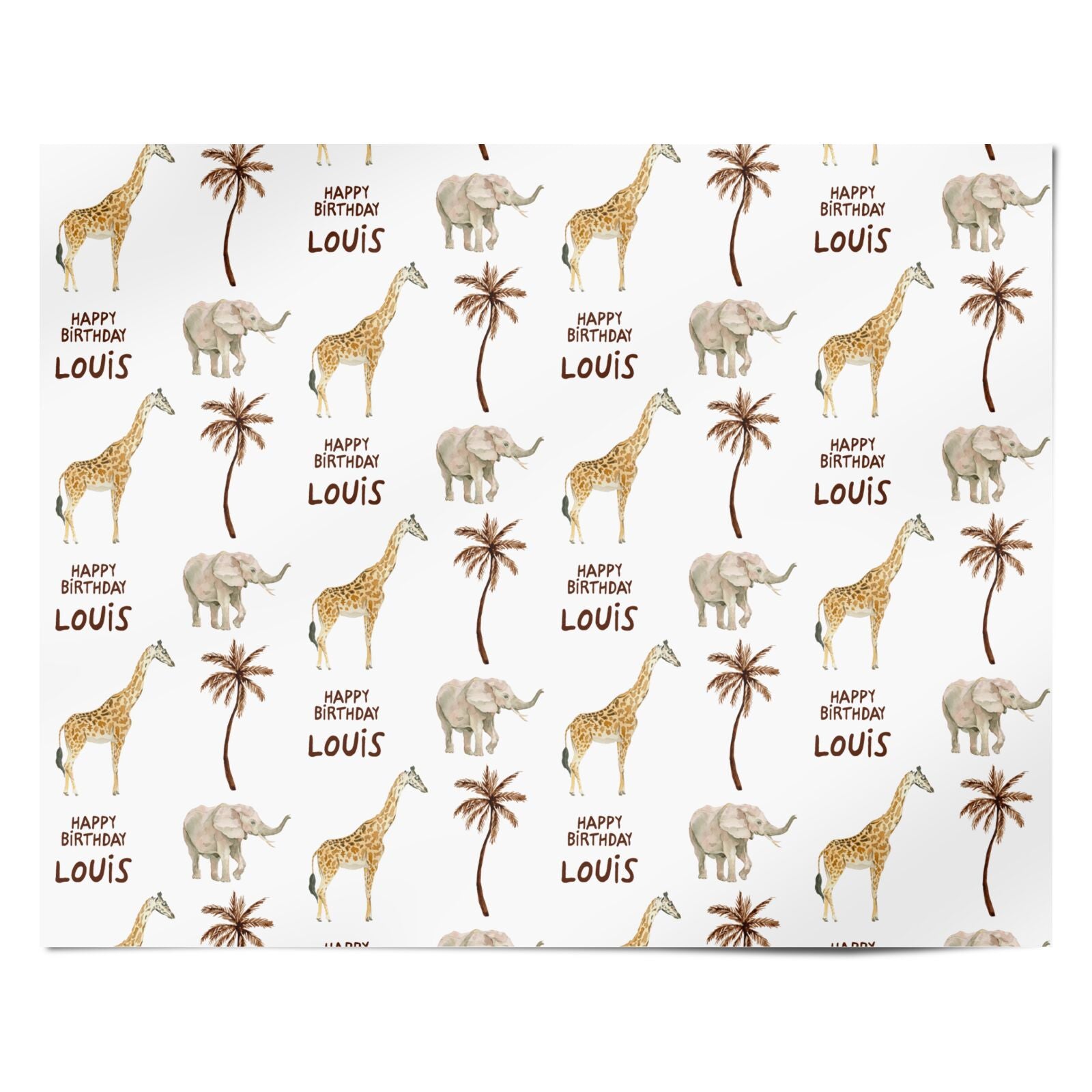 Safari Personalised Happy Birthday Personalised Wrapping Paper Alternative