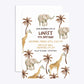 Safari Personalised Happy Birthday Rectangle Invitation Matte Paper Front and Back Image