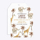 Safari Personalised Happy Birthday Tag Invitation Matte Paper Front and Back Image