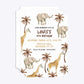 Safari Personalised Happy Birthday Ticket Invitation Matte Paper Front and Back Image