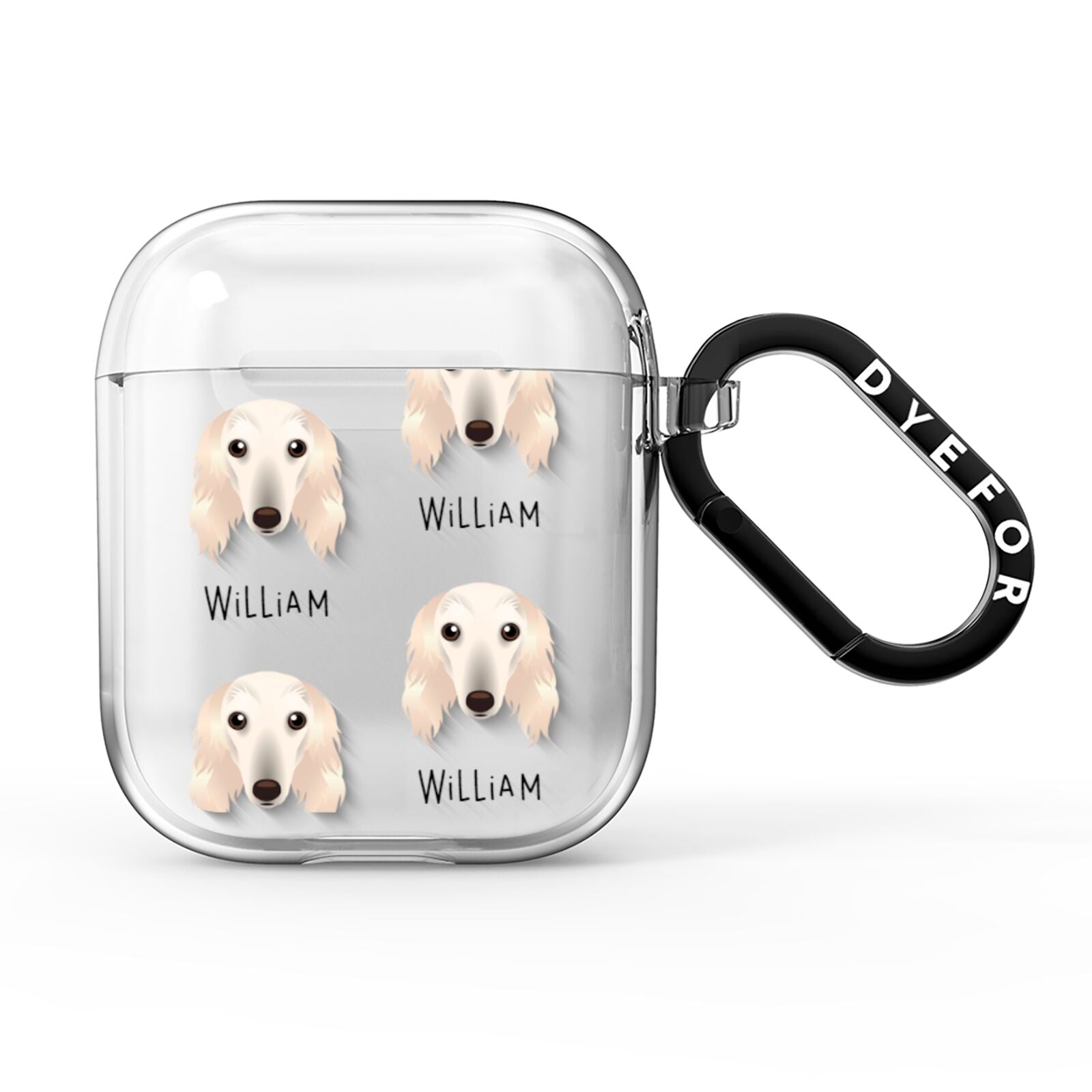 Saluki Icon with Name AirPods Clear Case