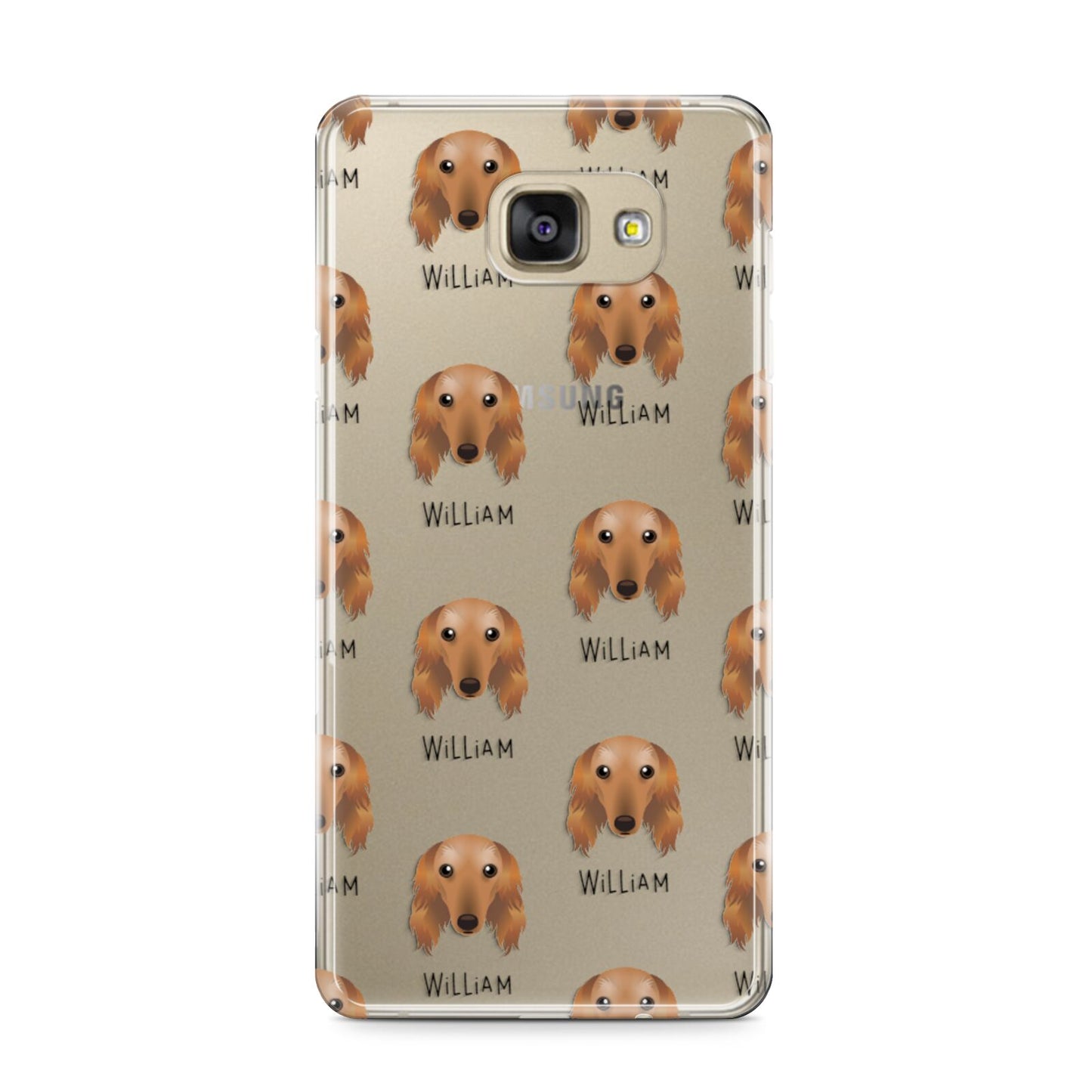 Saluki Icon with Name Samsung Galaxy A9 2016 Case on gold phone