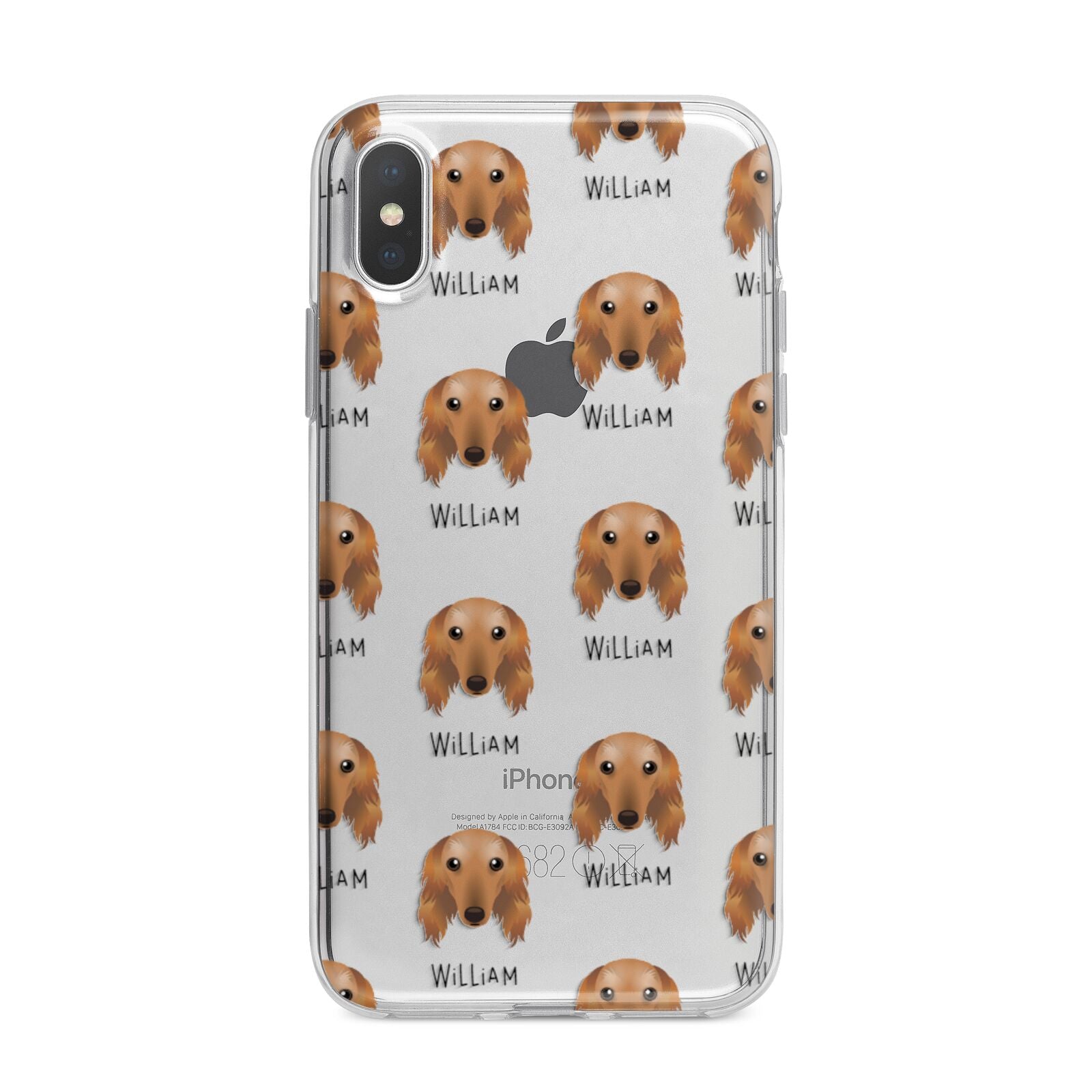 Saluki Icon with Name iPhone X Bumper Case on Silver iPhone Alternative Image 1