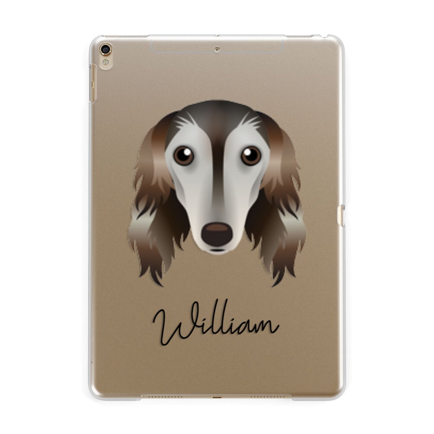 Saluki Personalised Apple iPad Gold Case