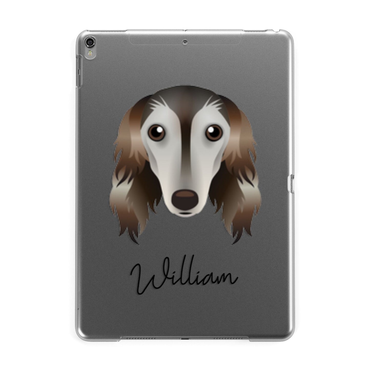 Saluki Personalised Apple iPad Grey Case