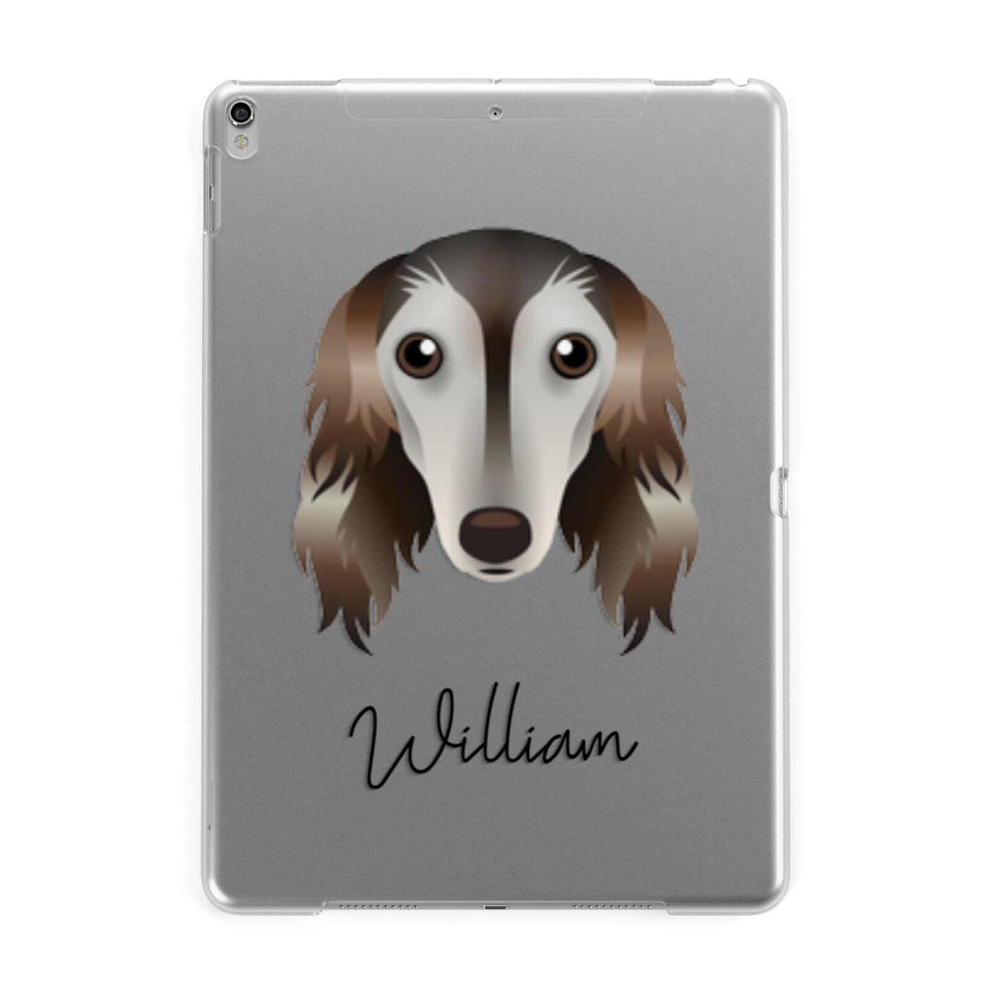 Saluki Personalised Apple iPad Silver Case
