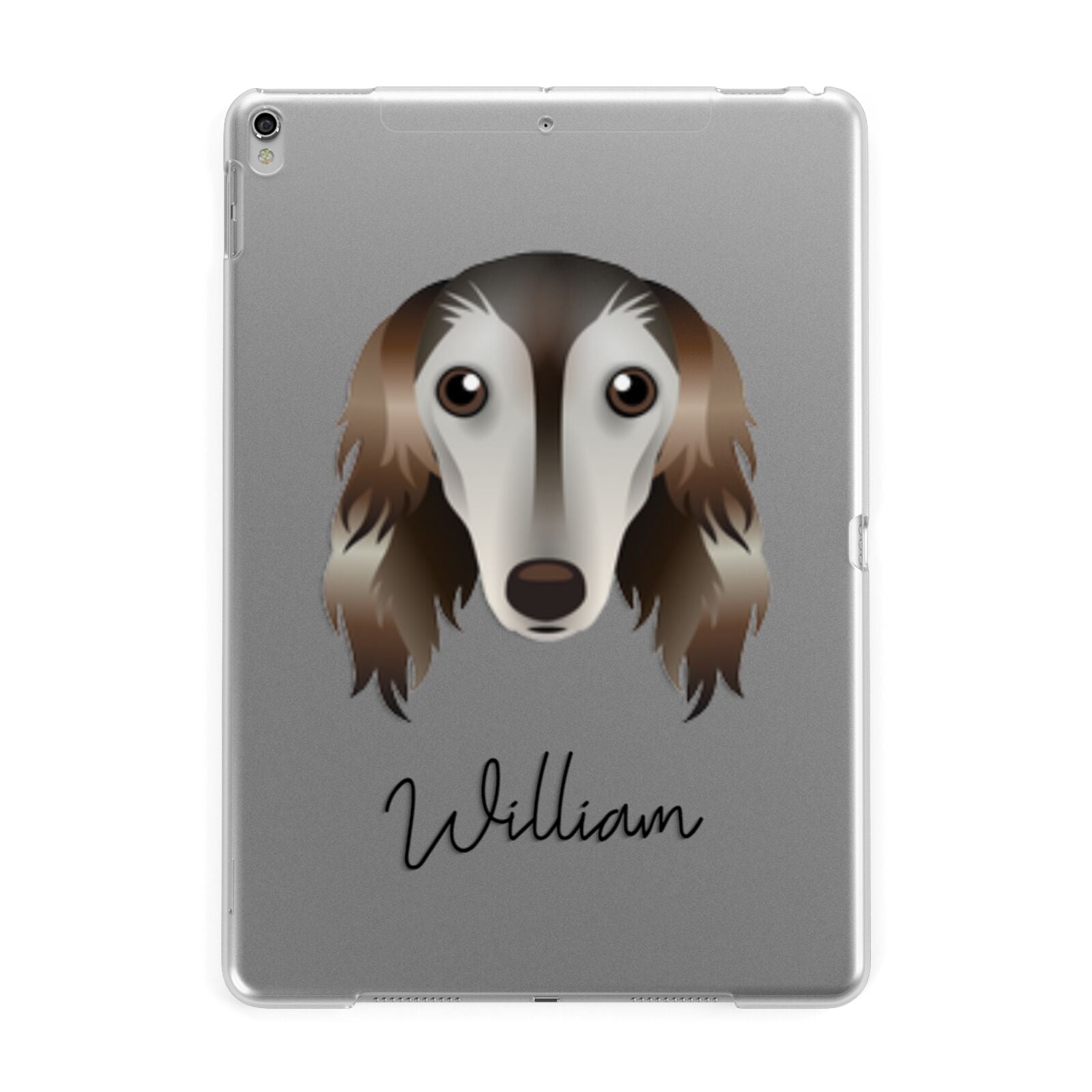 Saluki Personalised Apple iPad Silver Case