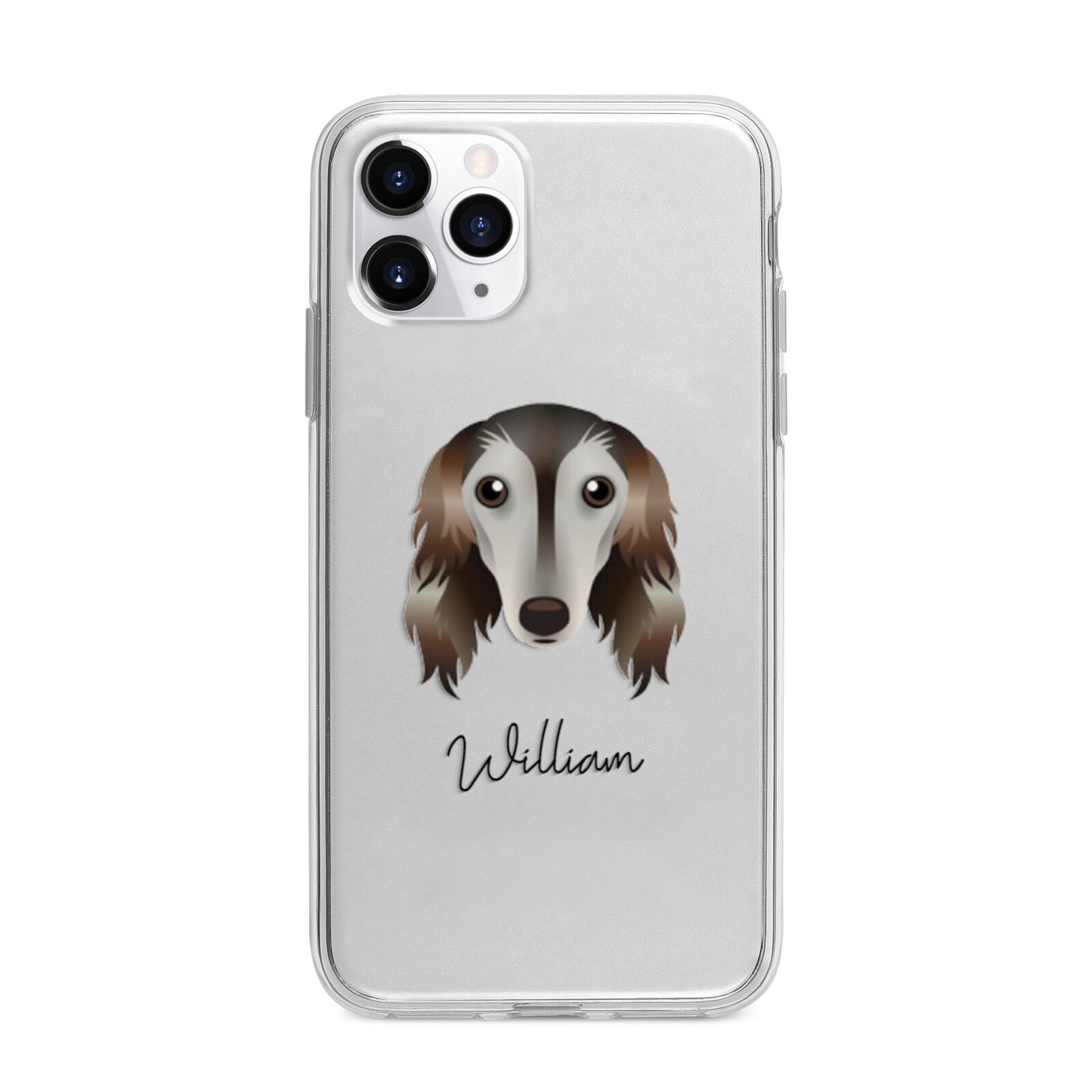 Saluki Personalised Apple iPhone 11 Pro Max in Silver with Bumper Case