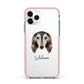 Saluki Personalised Apple iPhone 11 Pro in Silver with Pink Impact Case