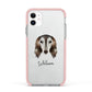 Saluki Personalised Apple iPhone 11 in White with Pink Impact Case