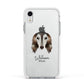Saluki Personalised Apple iPhone XR Impact Case White Edge on Silver Phone