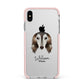 Saluki Personalised Apple iPhone Xs Max Impact Case Pink Edge on Silver Phone