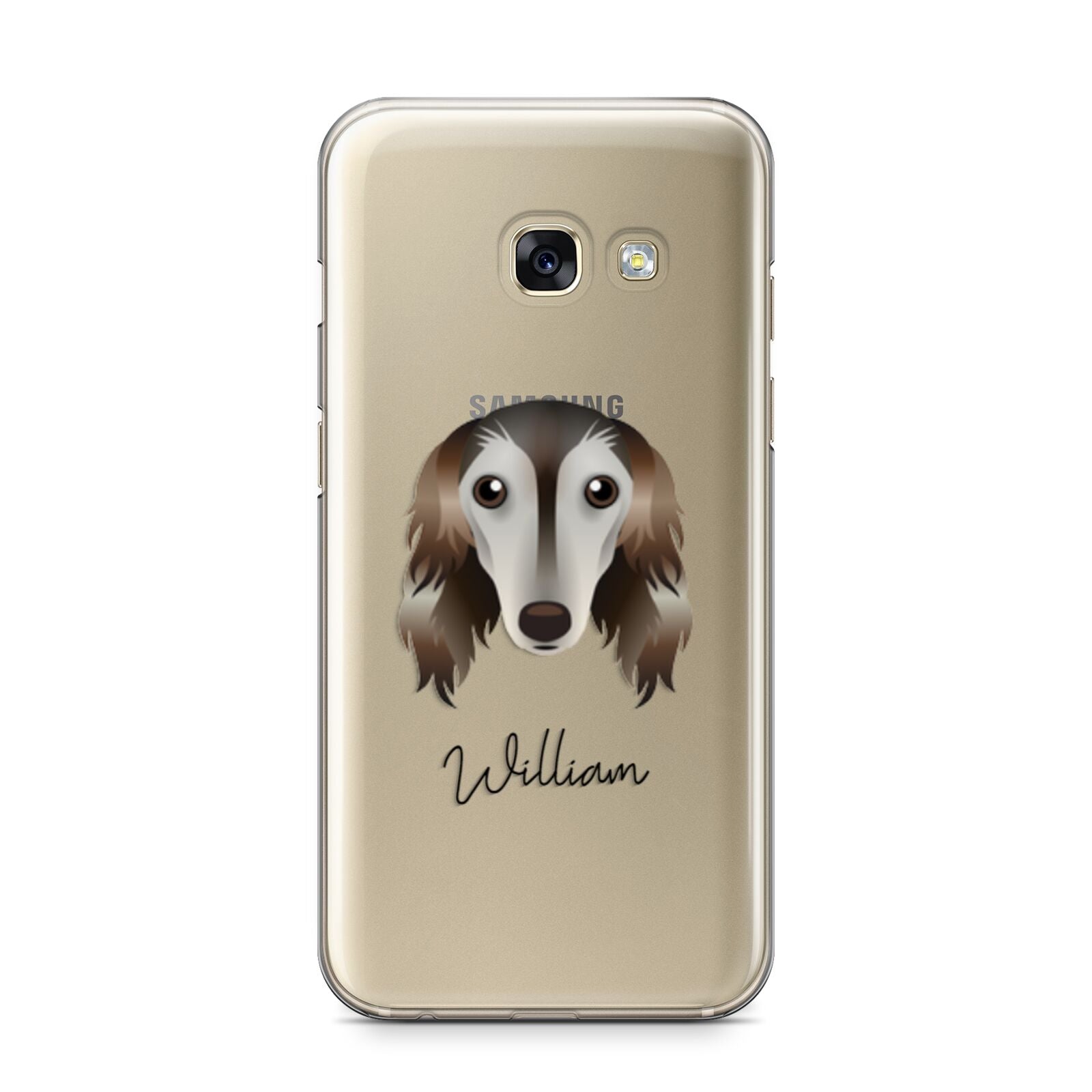 Saluki Personalised Samsung Galaxy A3 2017 Case on gold phone