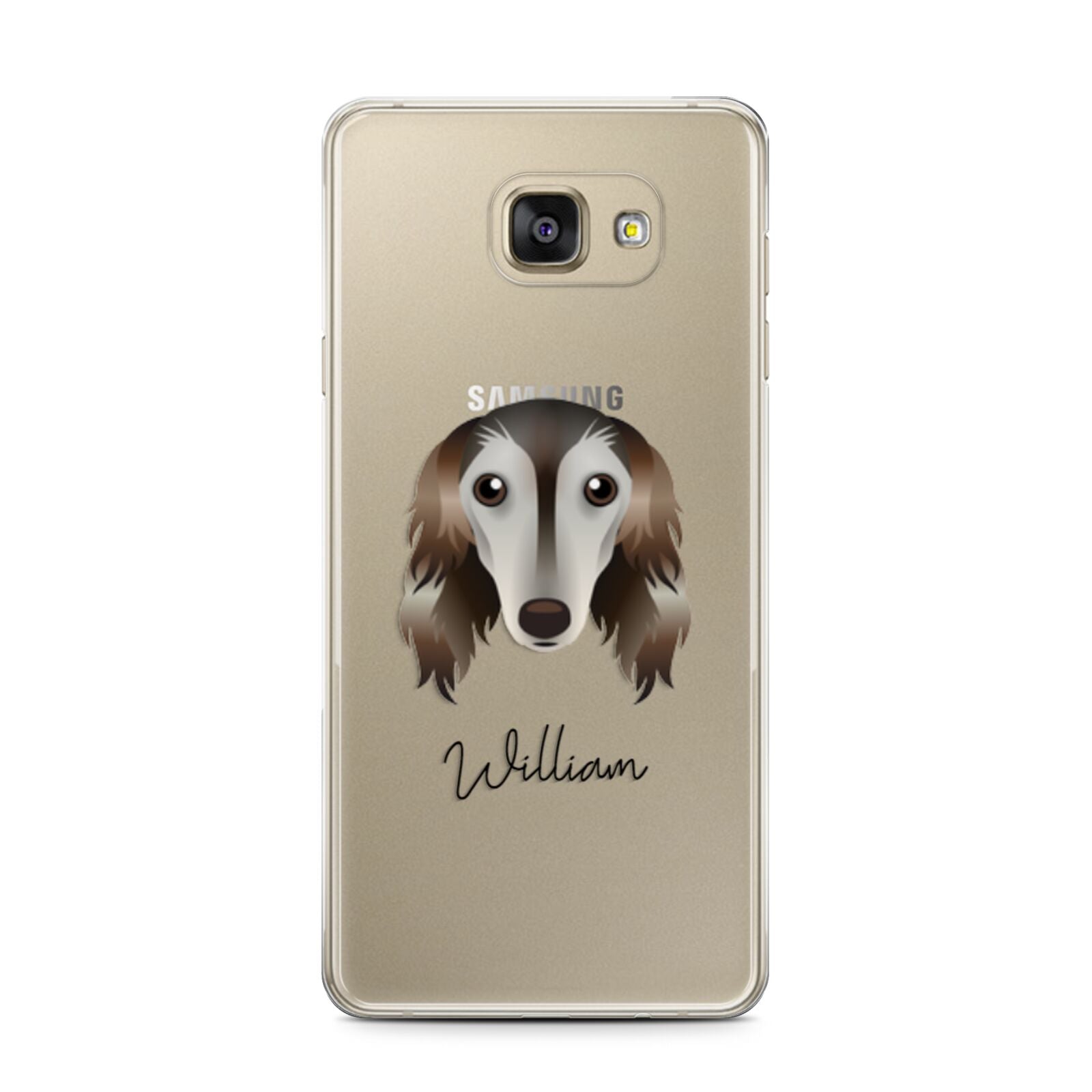 Saluki Personalised Samsung Galaxy A7 2016 Case on gold phone