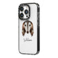 Saluki Personalised iPhone 14 Pro Black Impact Case Side Angle on Silver phone