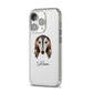 Saluki Personalised iPhone 14 Pro Clear Tough Case Silver Angled Image