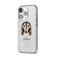 Saluki Personalised iPhone 14 Pro Glitter Tough Case Silver Angled Image